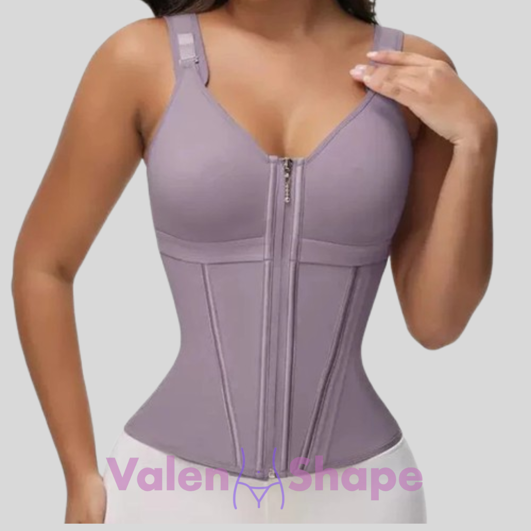 Purple Vest Faja Colombian Girdle High Compression Waist Trainer with Zipper Slimming Tummy Control Shapewear Body Shaper Corset